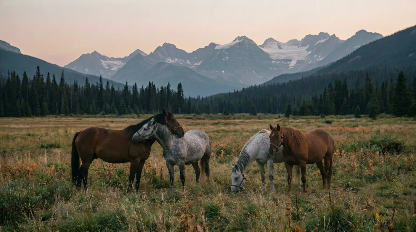 Chevaux en liberté, Les Écuries de Plein Sud, Haute-Savoie